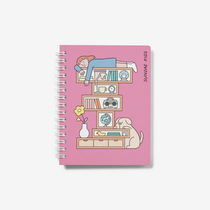 Ring Notes A6 (160P) pink front × blue back