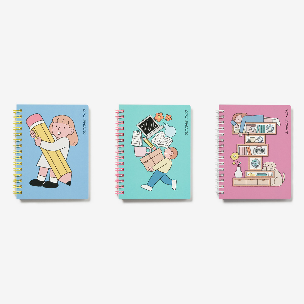 Ring Notes A6 (160P) pink front &times; blue back 詳細画像