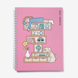 Ring Notes A5 (160P) pink front × blue back