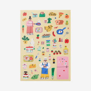 half transparent sticker COOKING