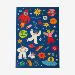 half transparent sticker SPACE