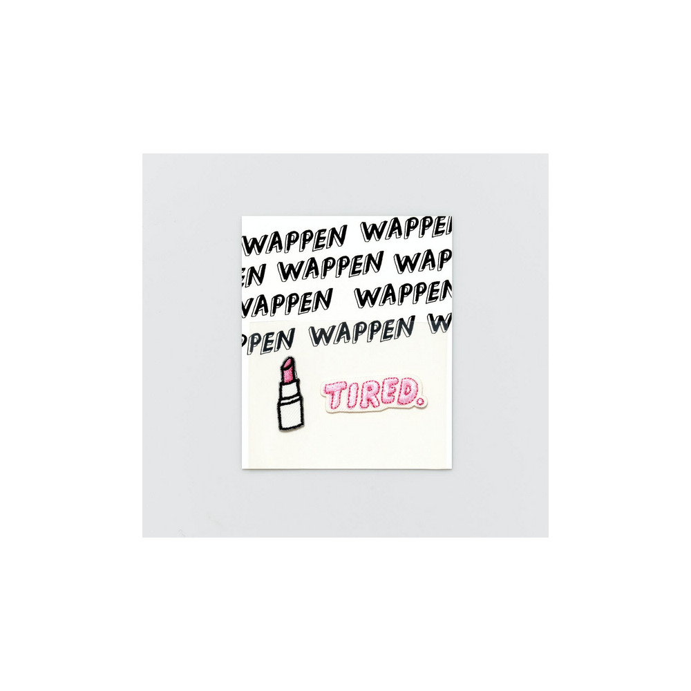 刺繍パッチステッカー LIP STICK & TIRED 詳細画像