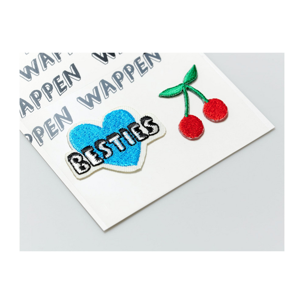 刺繍パッチステッカー BESTIES & CHERRY 詳細画像