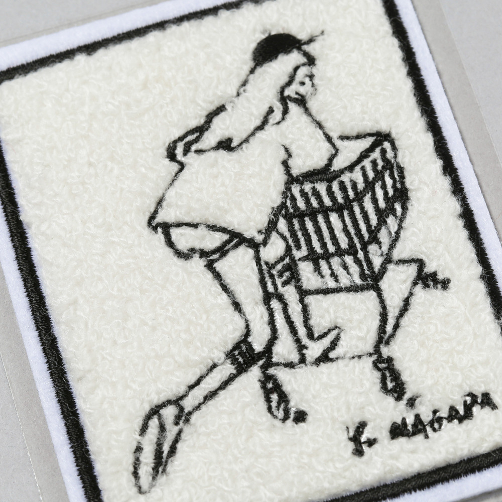刺繍パッチステッカー Girl on a Shopping Cart 詳細画像