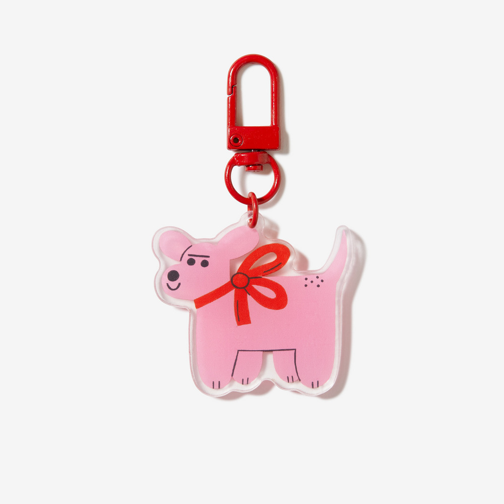 Pink dog acrylic keychain 詳細画像