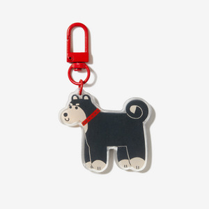 Black shiba acrylic keychain